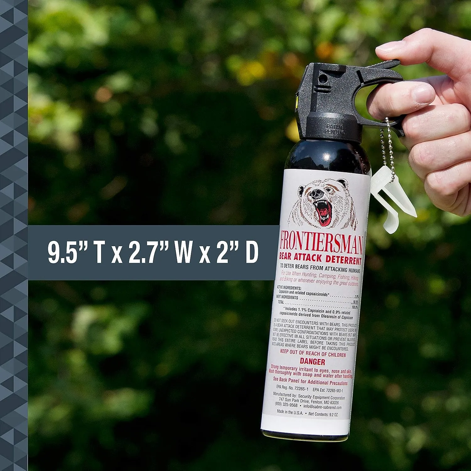 Frontiersman 9.2 Fl Oz. Bear Spray with Bear Horn- safety camping
