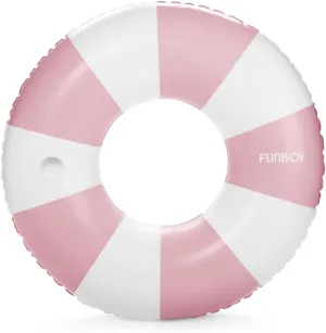 FUNBOY Giant Vintage Stripe Inflatable Tube Pool Float with Cup Holder 48" Large Pool Float for Adults Inner Tube Swimming Pool Toys Swim Rings Pool Lounger Float for Pool Party & Summer