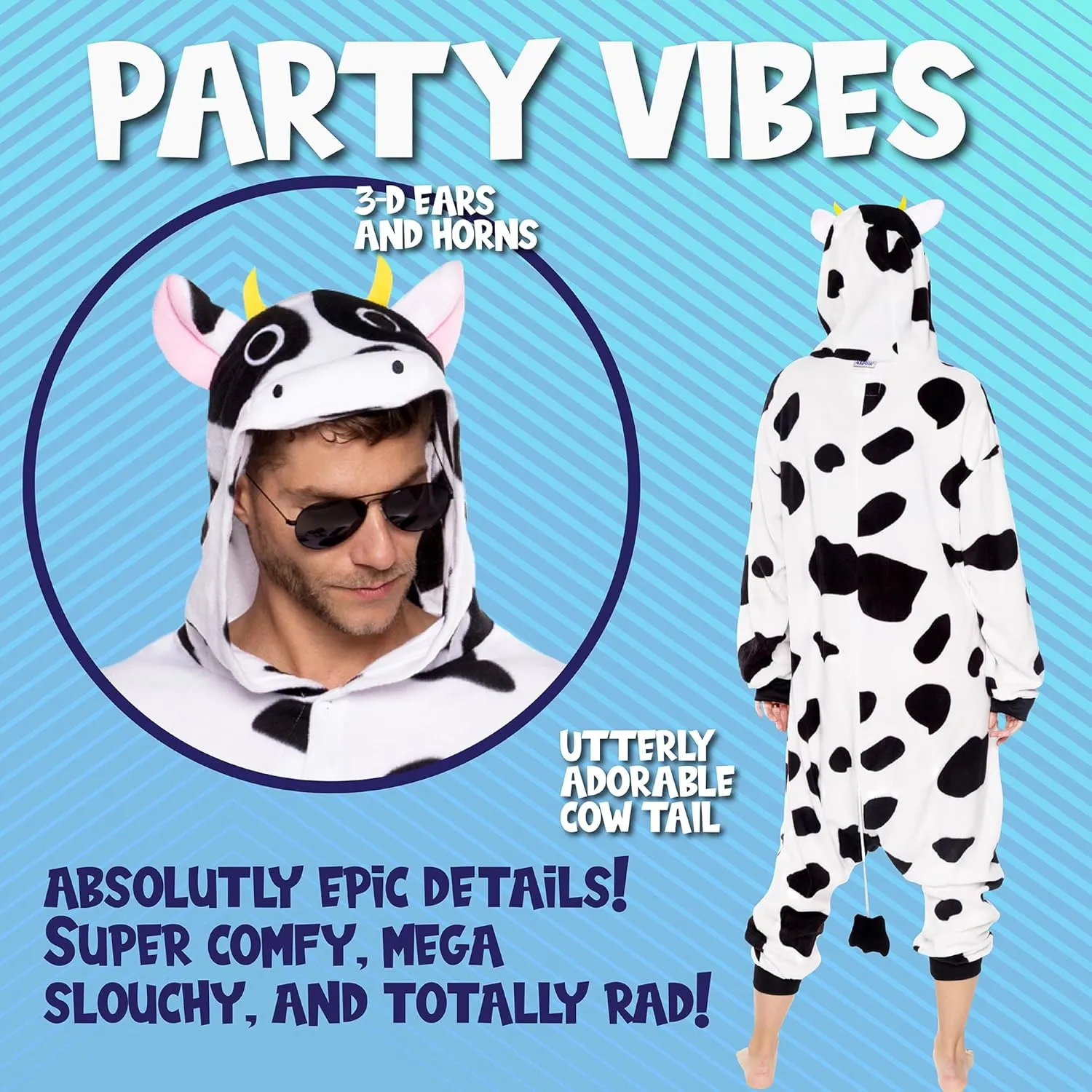 Funziez! Adult Onesie Halloween Costume - Animal and Sea Creature - Plush One Piece Cosplay Suit for Adults, Men and Women