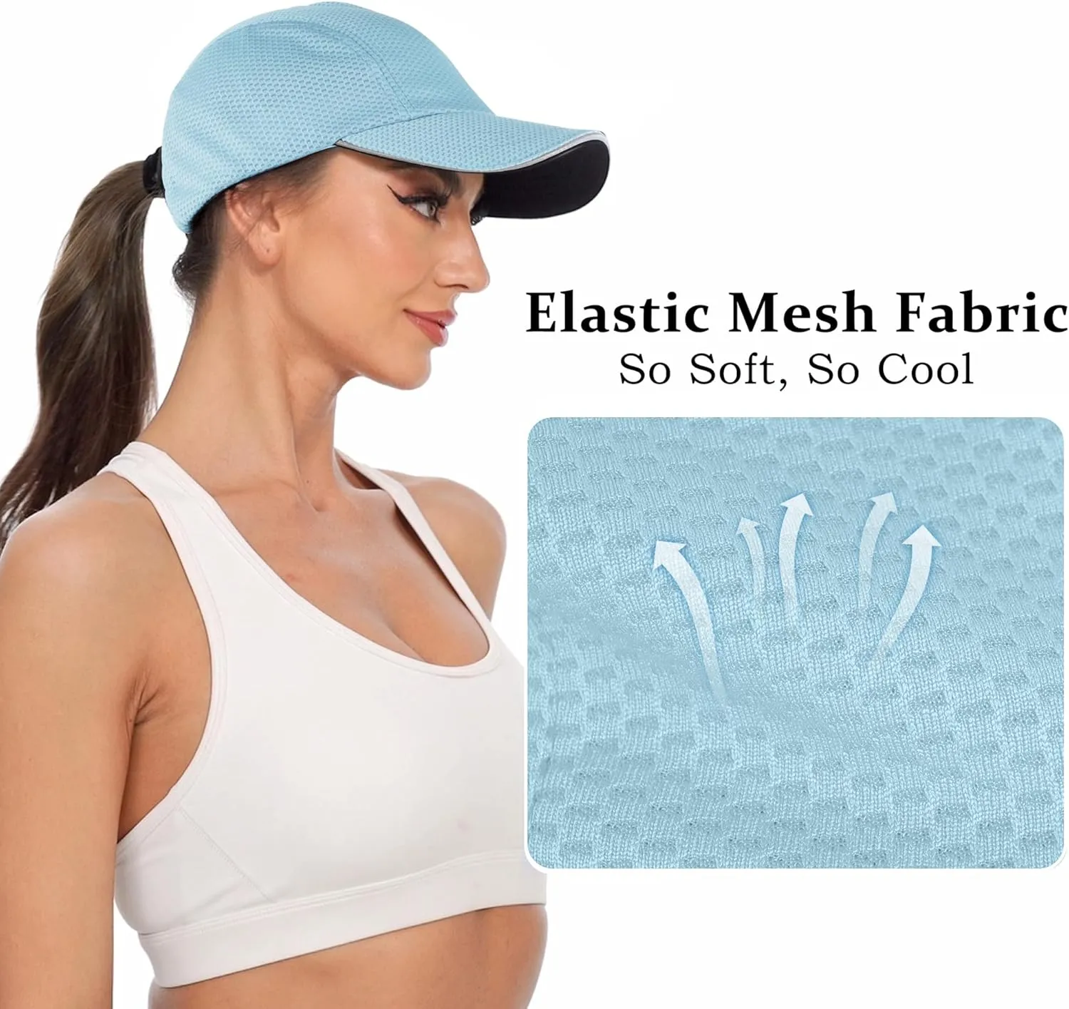 GADIEMKENSD Women's Race Day Running Cap Performance Mesh Hat - Excellent Ventilation, Lightweight, Reflective Safety