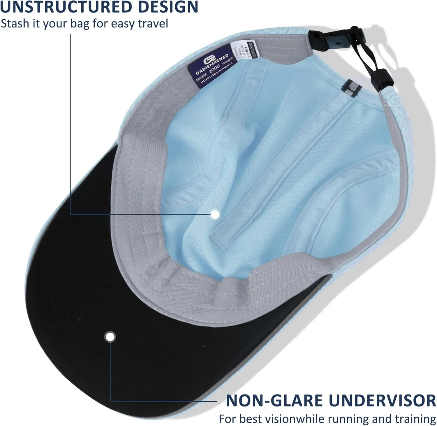GADIEMKENSD Women's Race Day Running Cap Performance Mesh Hat - Excellent Ventilation, Lightweight, Reflective Safety