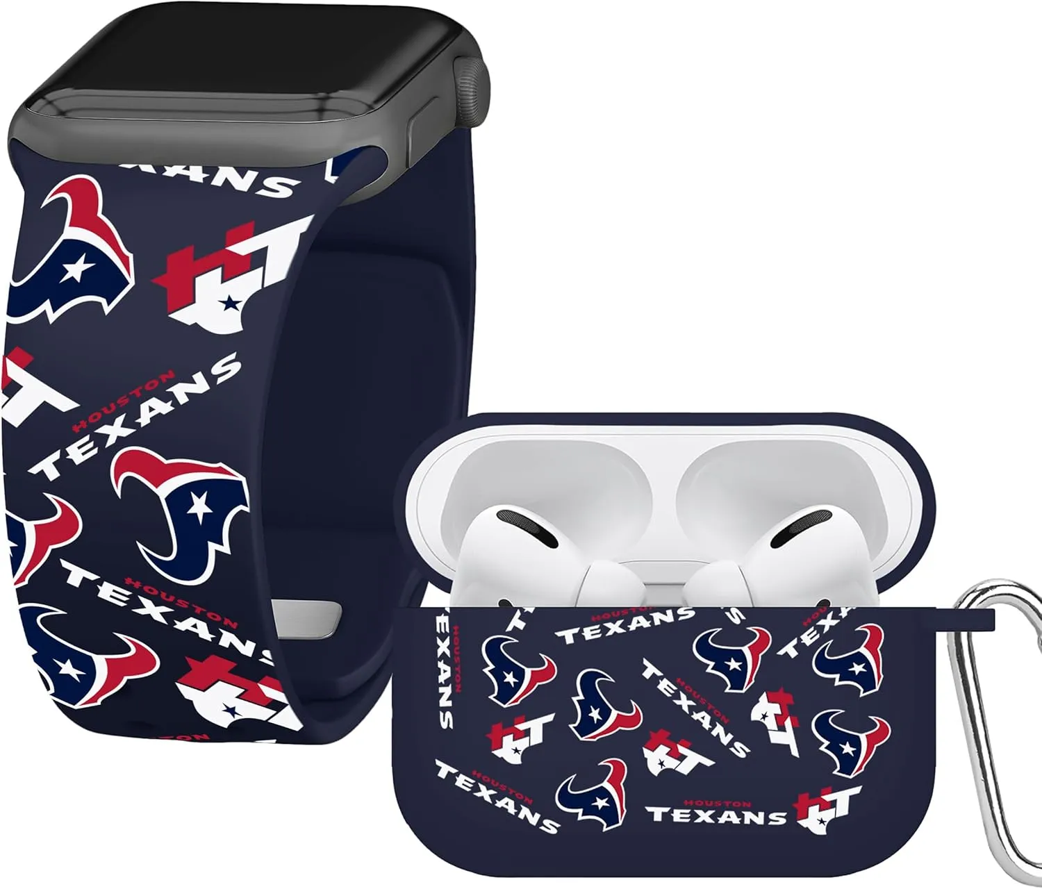 Game Time Houston Texans HD Combo Package Compatible with Apple Watch and AirPods Pro (Random)