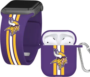 Game Time Minnesota Vikings HD Combo Package Compatible with Apple Watch and AirPods Gen 1&2