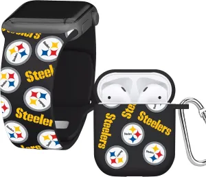 Game Time Pittsburgh Steelers HD Combo Package Compatible with Apple Watch and AirPods Gen 1&2 (Random)