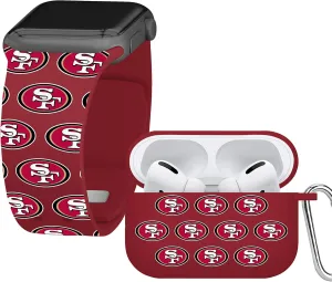 Game Time San Francisco 49ers HD Combo Package Compatible with Apple Watch and AirPods Pro (Repeating)
