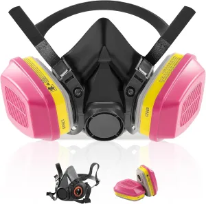 Gas Respirator Mask With 6001 Filters, Gas Masks Survival Nuclear and Chemical for Painting, Dust, Organic Vapors