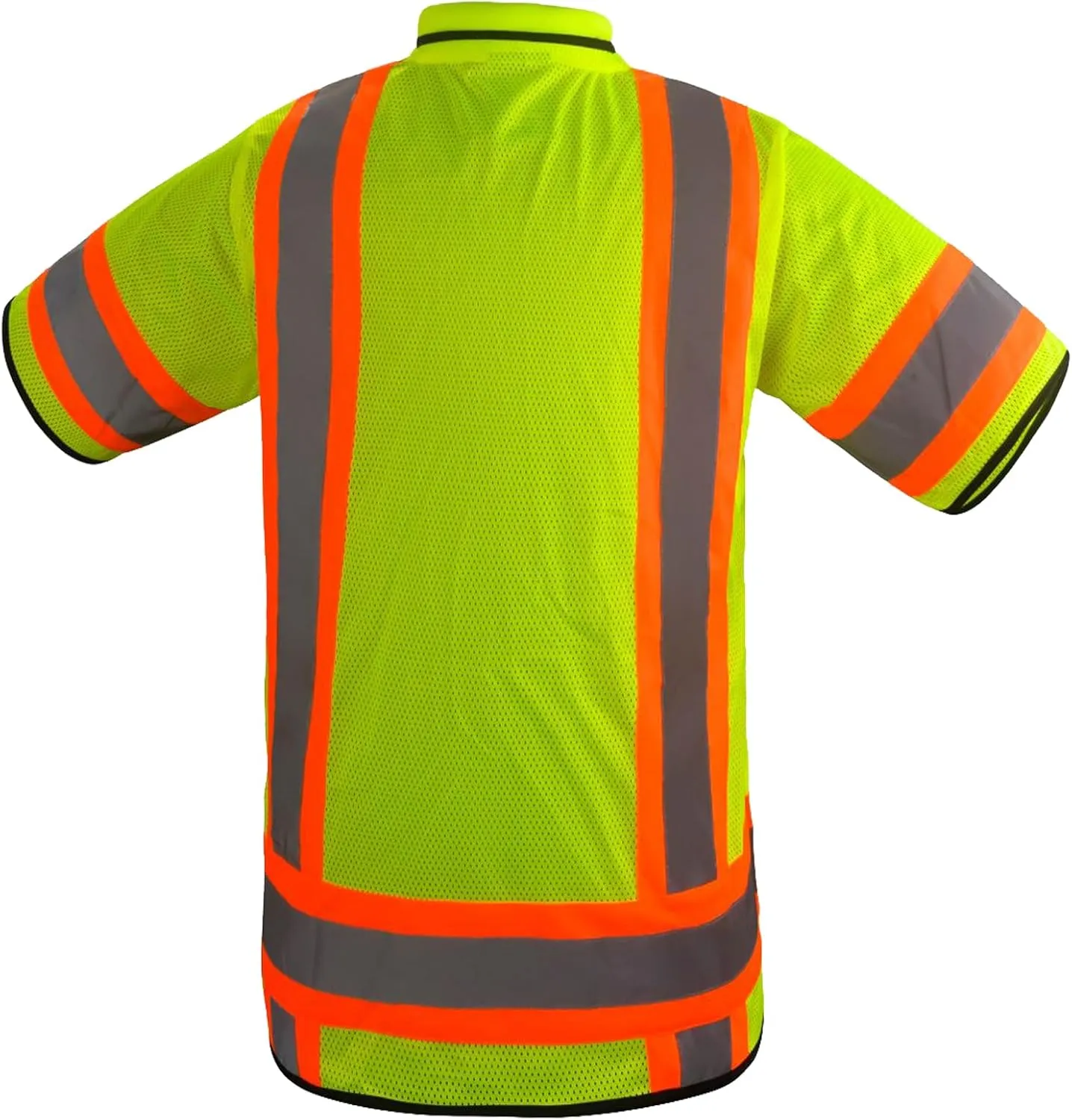 Gasoline Hi-Vis Sleeved Safety Vest For Men-Class 3 Heavy Woven Engineer Vest with Padded Neck to Support, surveyor vest
