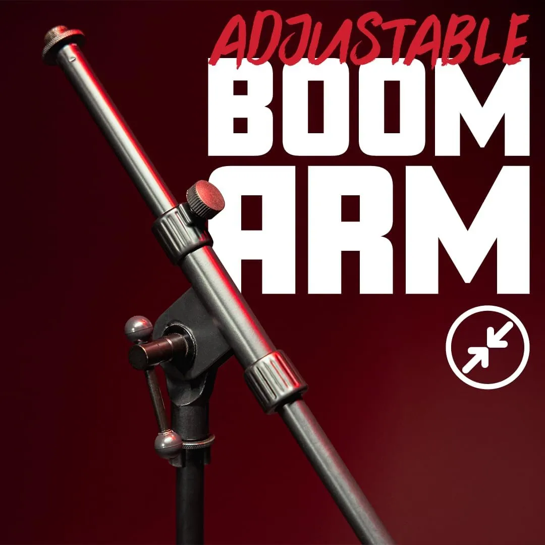 Gator Frameworks Rok-It Series Tripod Mic Stand Adjustable with 31.5" to 61.5" Height, Fully Collapsible for Convenient Travel (RI-MIC-520)