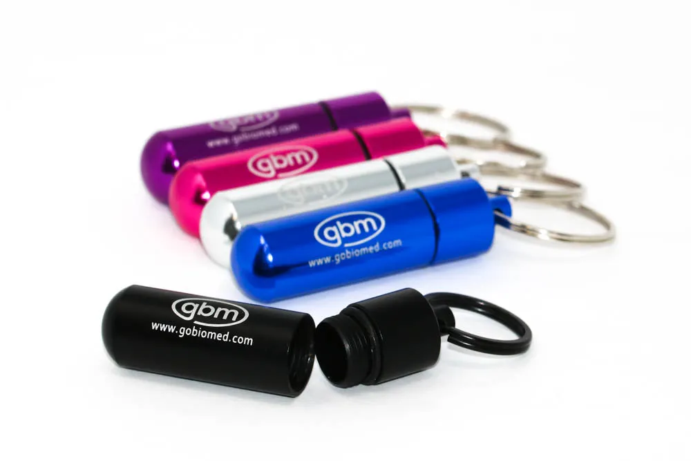 GBM - Med Secure Pill Keychain with Locking Carabiner
