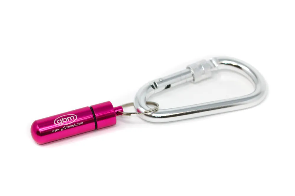 GBM - Med Secure Pill Keychain with Locking Carabiner