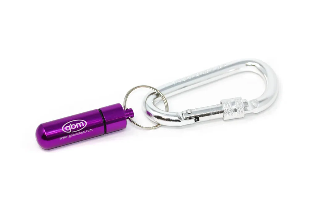 GBM - Med Secure Pill Keychain with Locking Carabiner