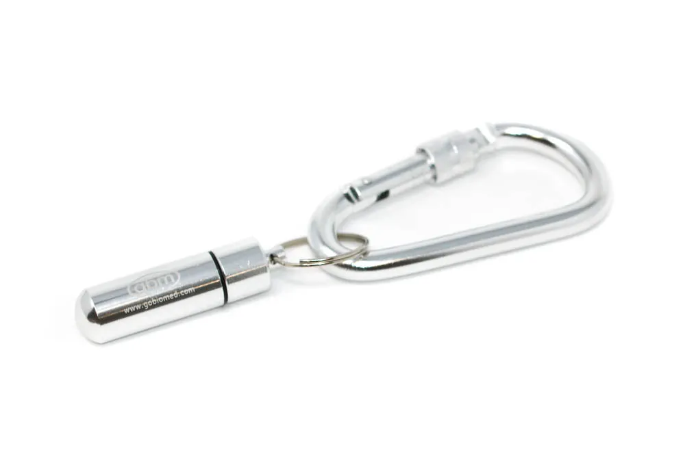 GBM - Med Secure Pill Keychain with Locking Carabiner