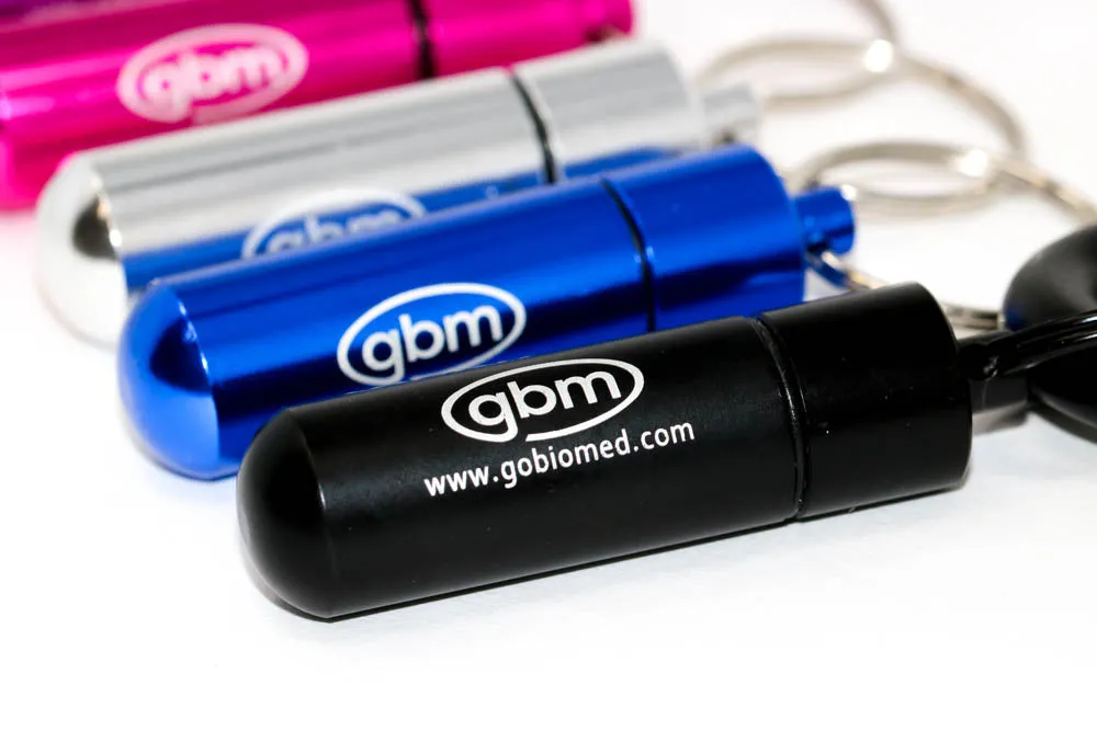 GBM - Med Secure Pill Keychain with Locking Carabiner