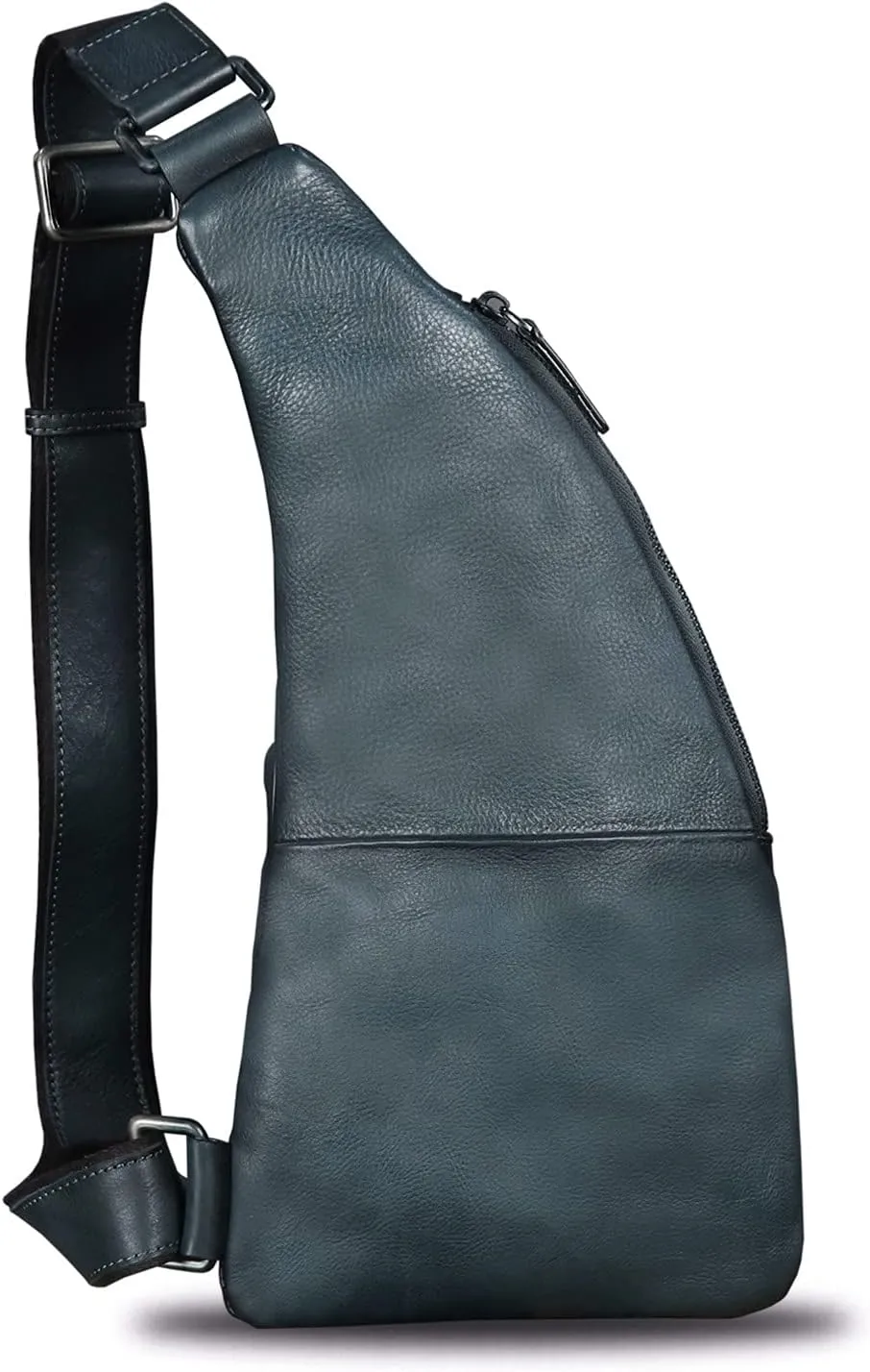 Genuine Leather Sling Bag for Men Vintage Handmade Crossbody Daypack Hiking Backpack Retro Crossbody Shoulder Bag (Brown)