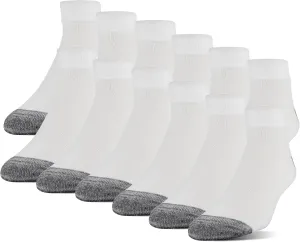 Gildan Men's Polyester Half Cushion Low Cut Socks, 12-pack