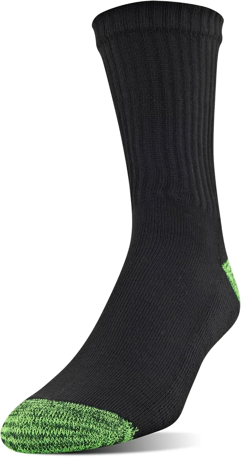 Gildan Men's Polyester Half Cushion Mid-Crew Socks, 12-pack