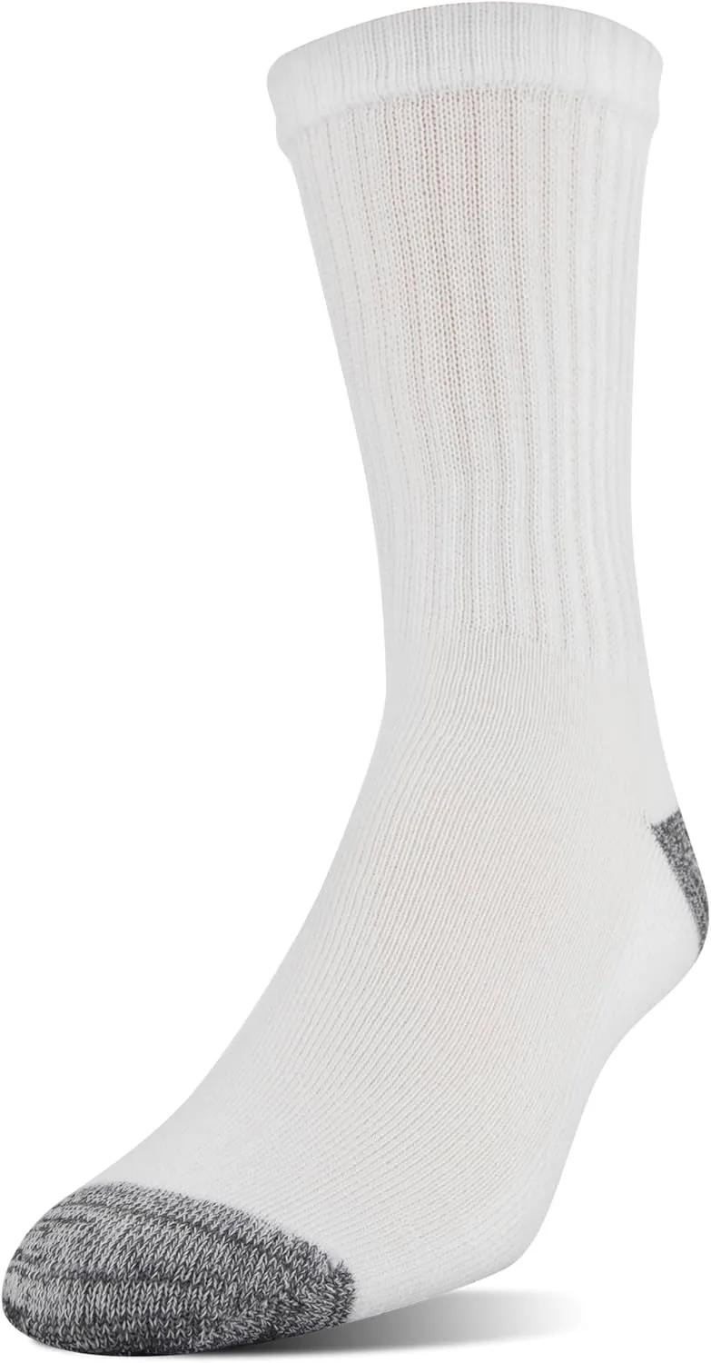 Gildan Men's Polyester Half Cushion Mid-Crew Socks, 12-pack