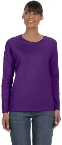 Gildan Women's Heavy Cotton Long Sleeve T-Shirt, 2-Pack