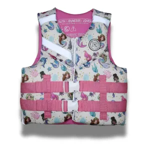 GIRL'S PINK MERMAID YOUTH TYPE III REFLECTIVE LIFE VEST