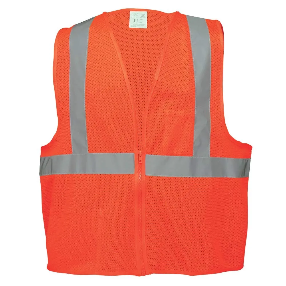 Global Glove GLO-006 FrogWear Class 2 Polyester Mesh Safety Vest with 3M Reflective Fabric, Large, Orange (Case of 50)