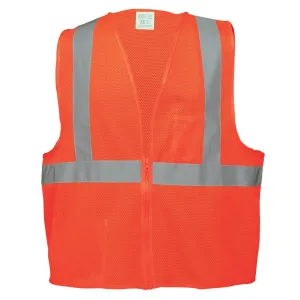 Global Glove GLO-006 FrogWear Class 2 Polyester Mesh Safety Vest with 3M Reflective Fabric, Large, Orange (Case of 50)