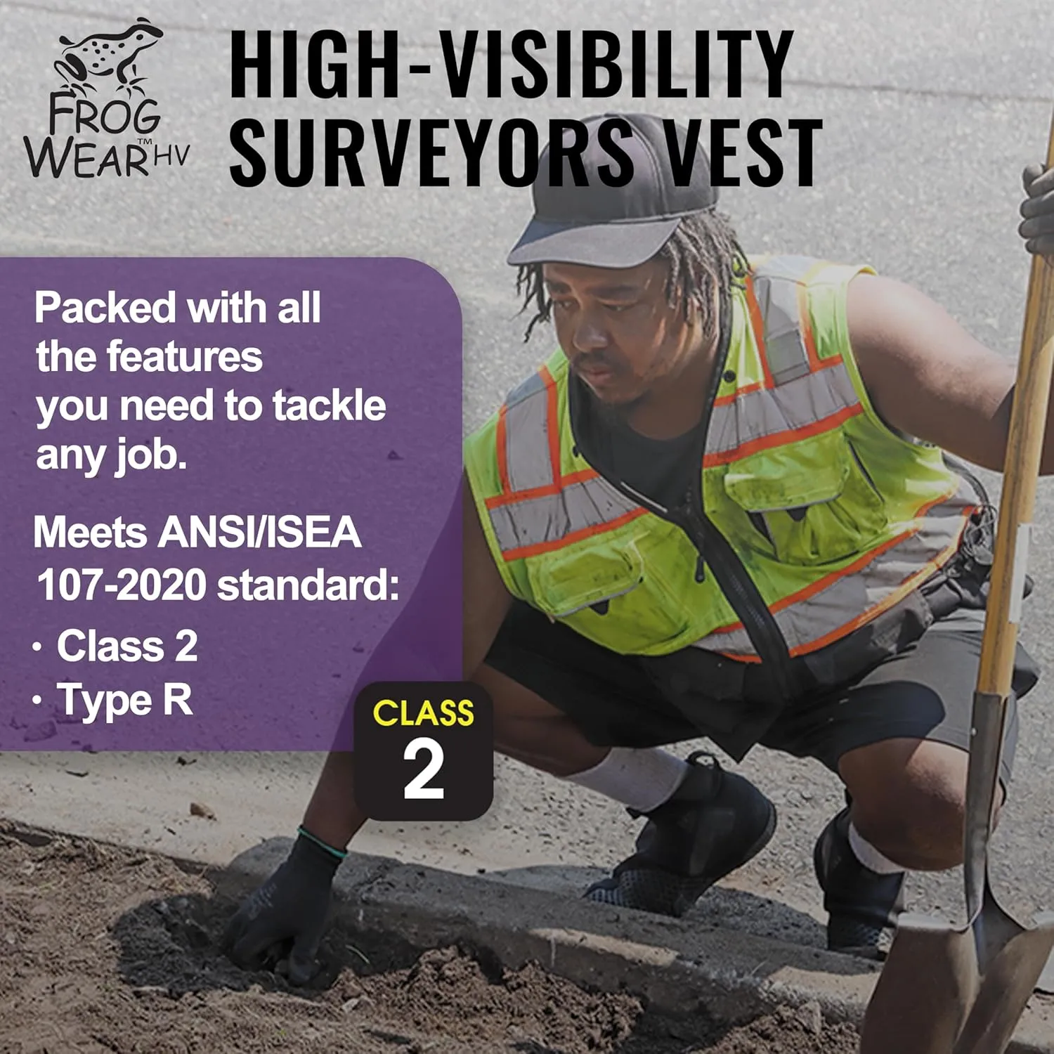 Global Glove GLO-099 Premium High-Visibility Surveyors Safety Vest, Lightweight and Breathable, Zipper Closure, 9 Pockets