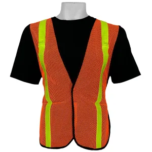 Global Glove GLO-10-O Economy Safety Vest with 1" Silver Plastic Reflective Stripping, Size 1, Orange (Case of 100)