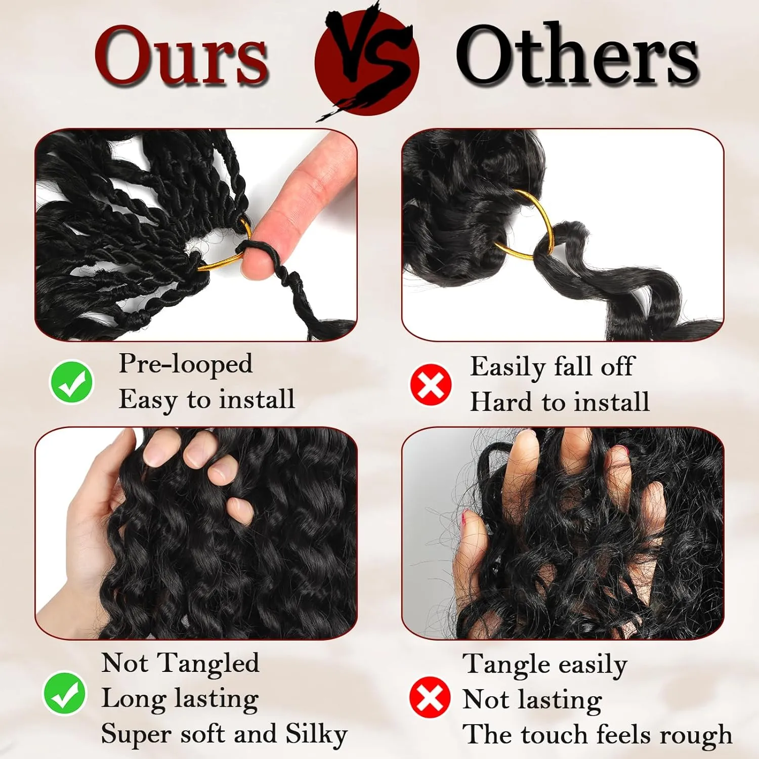 Gogo Curl Crochet Hair Pure Protein Fiber 12 Inch 8 Packs Pre Looped twisted Short Curly Crochet Hair for Women Deep Ocean Water Wave Beach Curl Twist Braiding Hair Extensions (12inch 2#)