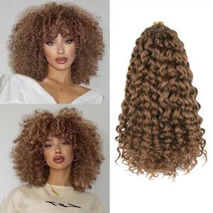 Gogo Curl Crochet Hair Pure Protein Fiber 12 Inch 8 Packs Pre Looped twisted Short Curly Crochet Hair for Women Deep Ocean Water Wave Beach Curl Twist Braiding Hair Extensions (12inch 30#)