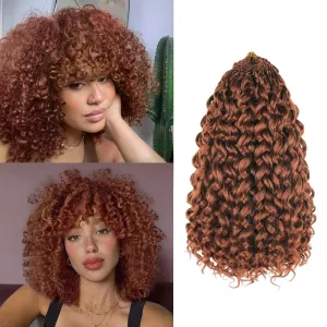 Gogo Curl Crochet Hair Pure Protein Fiber 12 Inch 8 Packs Pre Looped twisted Short Curly Crochet Hair for Women Deep Ocean Water Wave Beach Curl Twist Braiding Hair Extensions (12inch 350#)