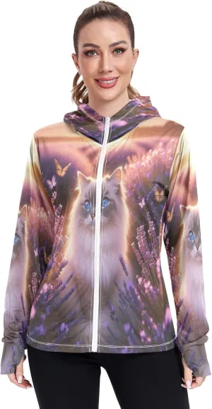 Golfing Bear Workout Hoodie Upf 50 , Sunscreen Shirts Women Long Sleeve, Zip Hoodie, Outdoor Clothing Women