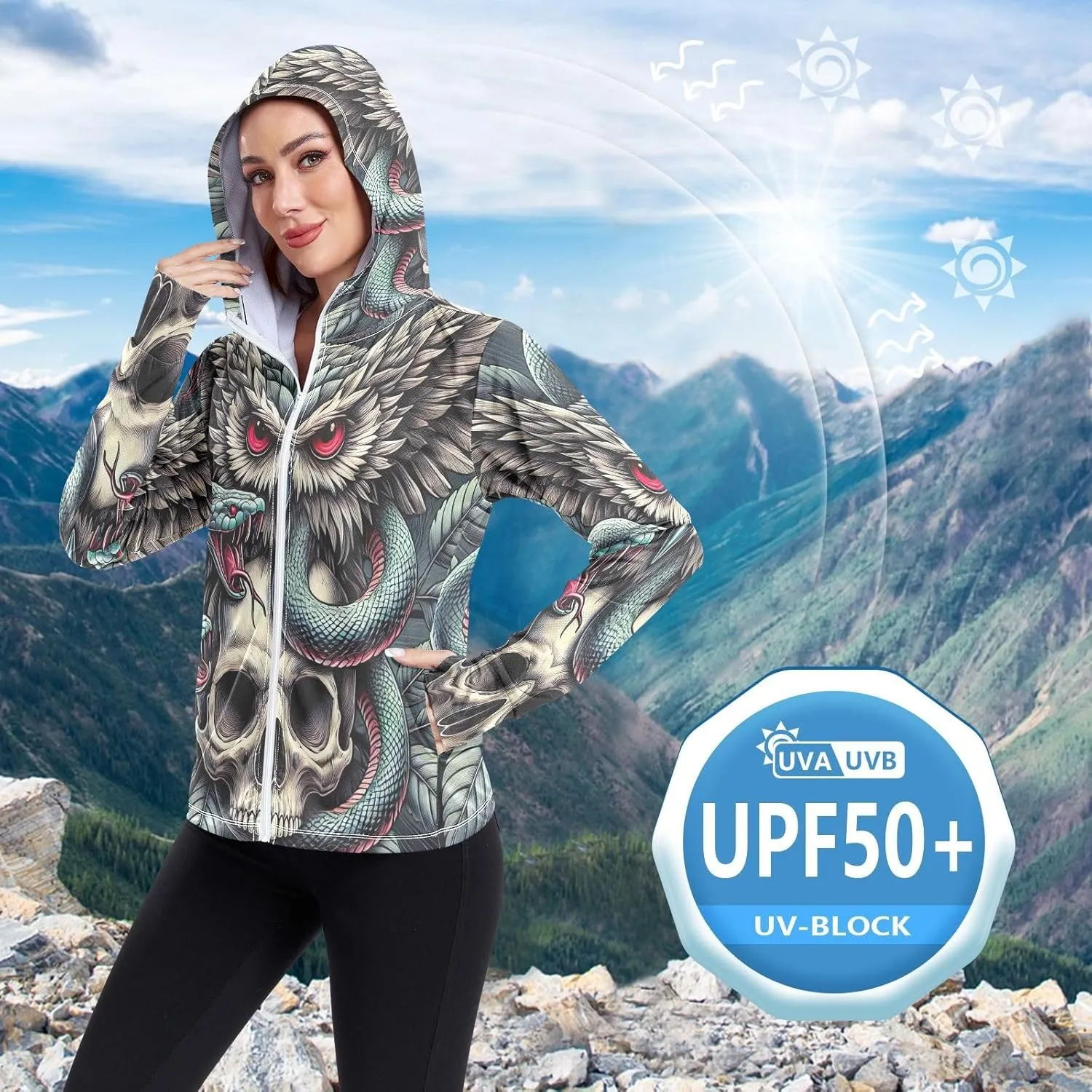 Golfing Bear Workout Hoodie Upf 50 , Sunscreen Shirts Women Long Sleeve, Zip Hoodie, Outdoor Clothing Women