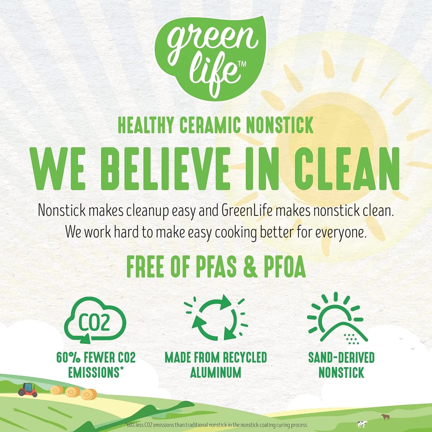 GreenLife Soft Grip 1QT and 2QT Saucepan Set, Non-Toxic PFAS-Free Ceramic Nonstick, Glass Lids, Stay Cool Handles, Wobble Free Base, Dishwasher & Oven Safe, Easy Clean, Multipurpose, Yellow