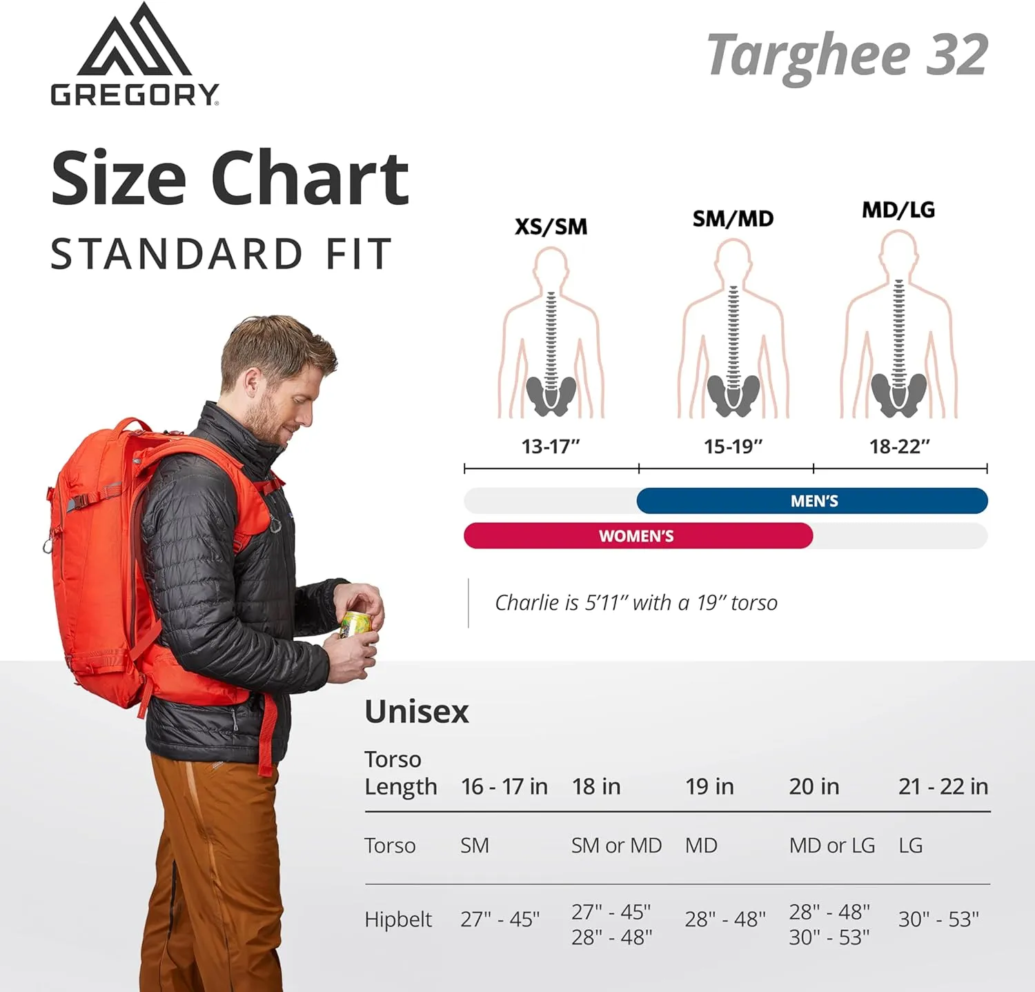 Gregory Targhee 32L Unisex Skiing & Snowboarding Backpack, Helmet Carry, Ski/Snowboard Hook, Internal Hydration Sleeve (Reservoir Not Included), Large, Gamma Red