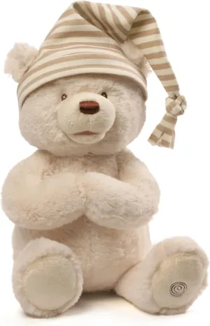 GUND Animated Goodnight Prayer Bear, Spiritual Plush Teddy Bear, Sensory Toy Stuffed Animal for Ages 0 and Up, Tan, 11"