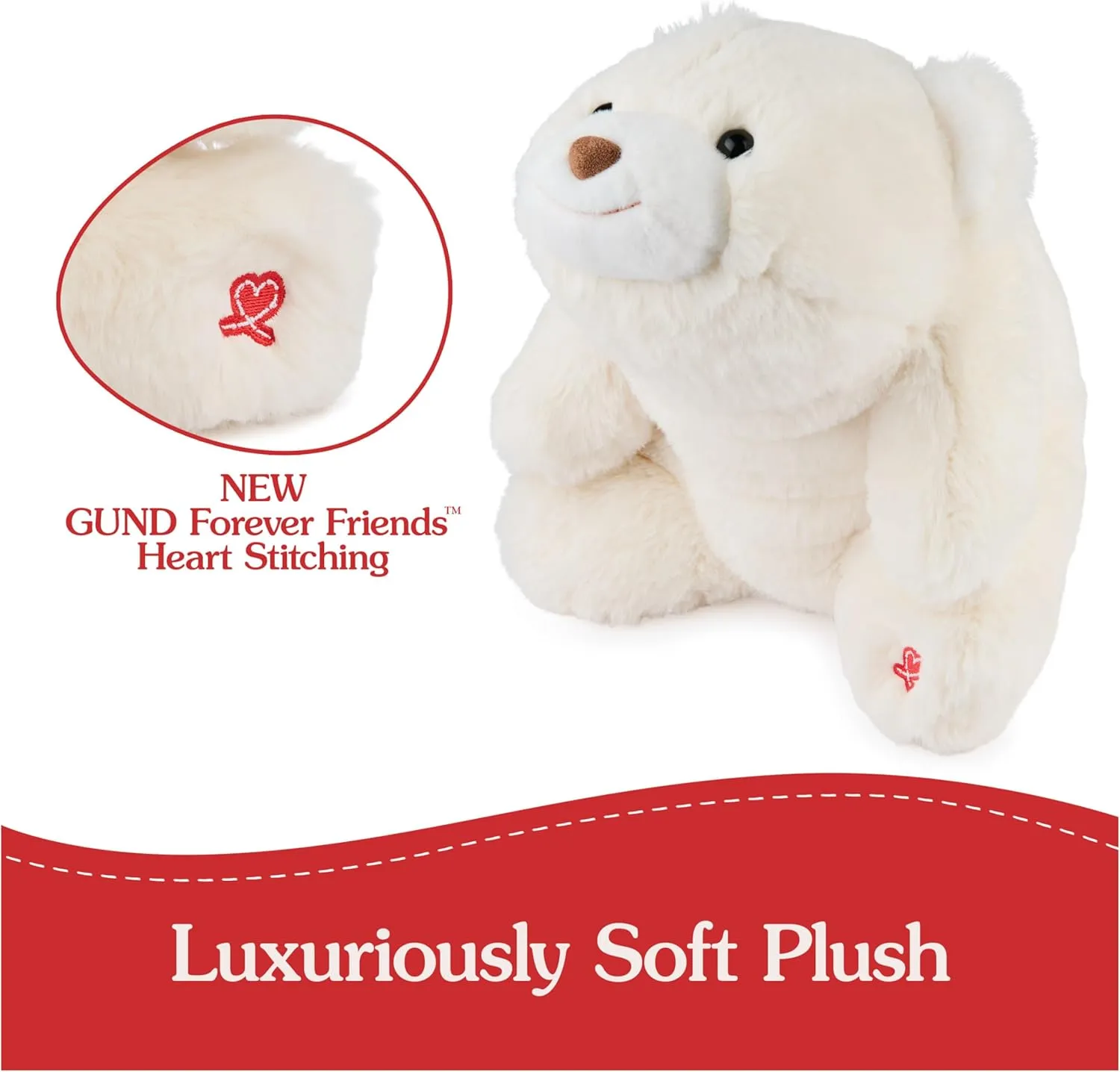GUND Original Snuffles Teddy Bear, Premium Stuffed Animal for Ages 1 and Up, White, 10”