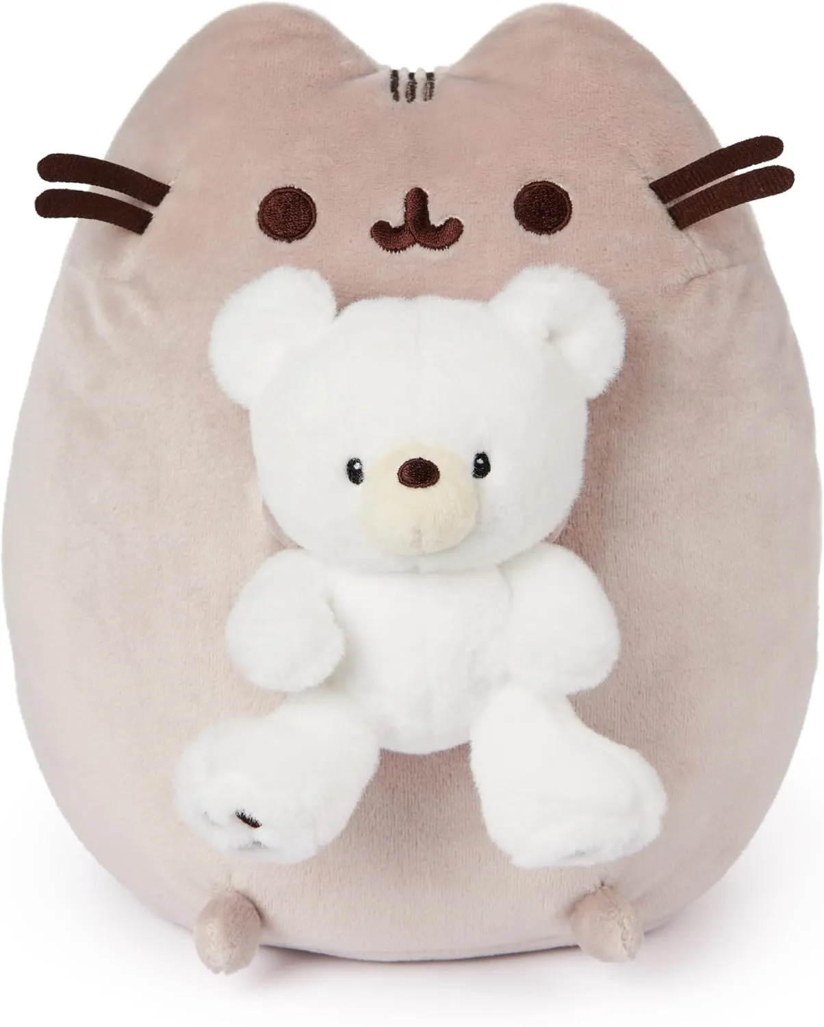 GUND Pusheen with Kai Bear Plush, Stuffed Animal Cat with Teddy Bear for Ages 8 and Up, 9.5”, Gray