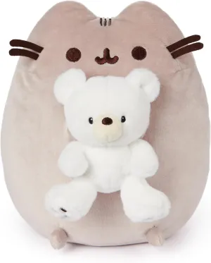 GUND Pusheen with Kai Bear Plush, Stuffed Animal Cat with Teddy Bear for Ages 8 and Up, 9.5”, Gray