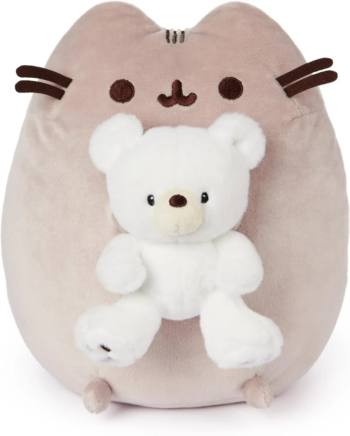 GUND Pusheen with Kai Bear Plush, Stuffed Animal Cat with Teddy Bear for Ages 8 and Up, 9.5”, Gray