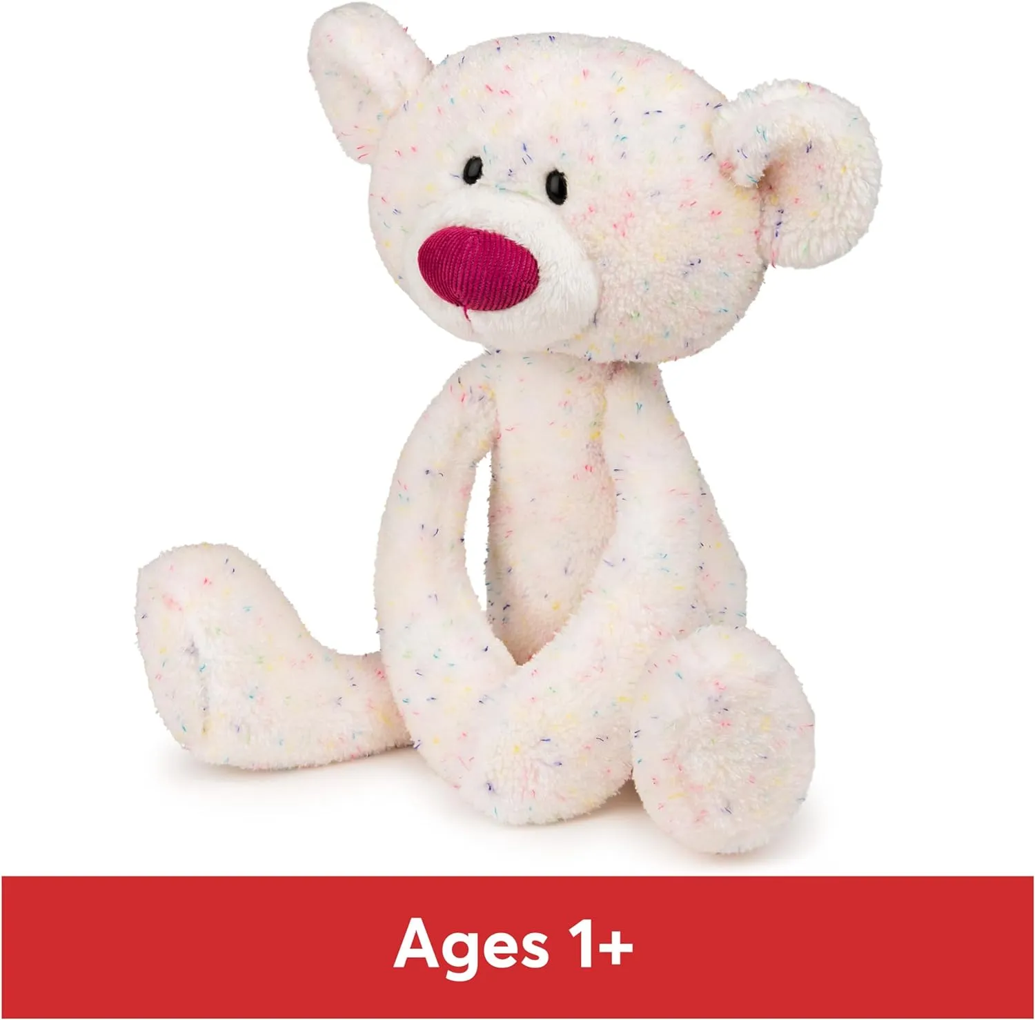 GUND Toothpick Confetti, Teddy Bear Stuffed Animal for Ages 1 and Up, Rainbow, 15”