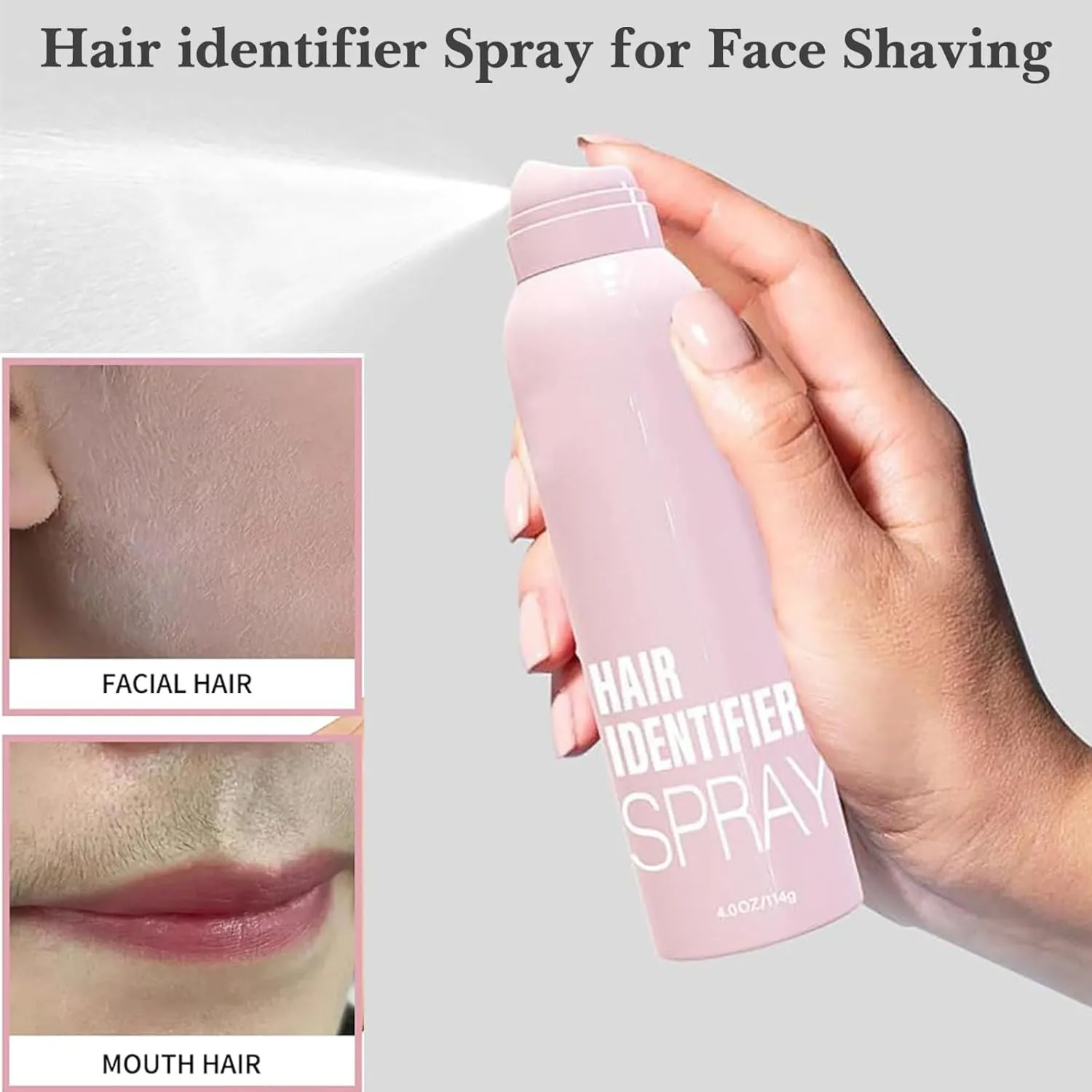 Hair Identifier Spray for Face Shaving, Skin Body Hair Identifying Spray With Razors, Skin Dermaplaning Spray for Face, Moisturizing and Skin Care Dermaplaner Spray (2pcs)