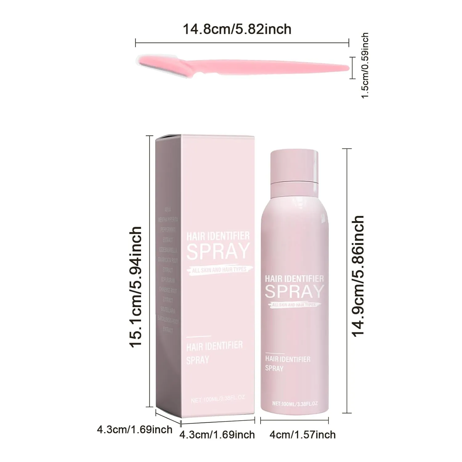Hair Identifier Spray for Face Shaving,Women Dermaplaning Tool for Face, Moisturizing and Skin Care Dermaplaner Spray for Men and Women (3PS)