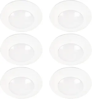 HALO HLC 4 in. 3000K Integrated LED Recessed Light Trim (6-Pack), 3000K Soft White (HLC4079301EWH-6BP)