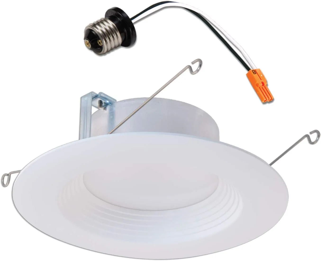 Halo LT 5 inch and 6 inch White Integrated LED Recessed Ceiling Light Retrofit Trim – 3000K – Soft White (6 Pack)
