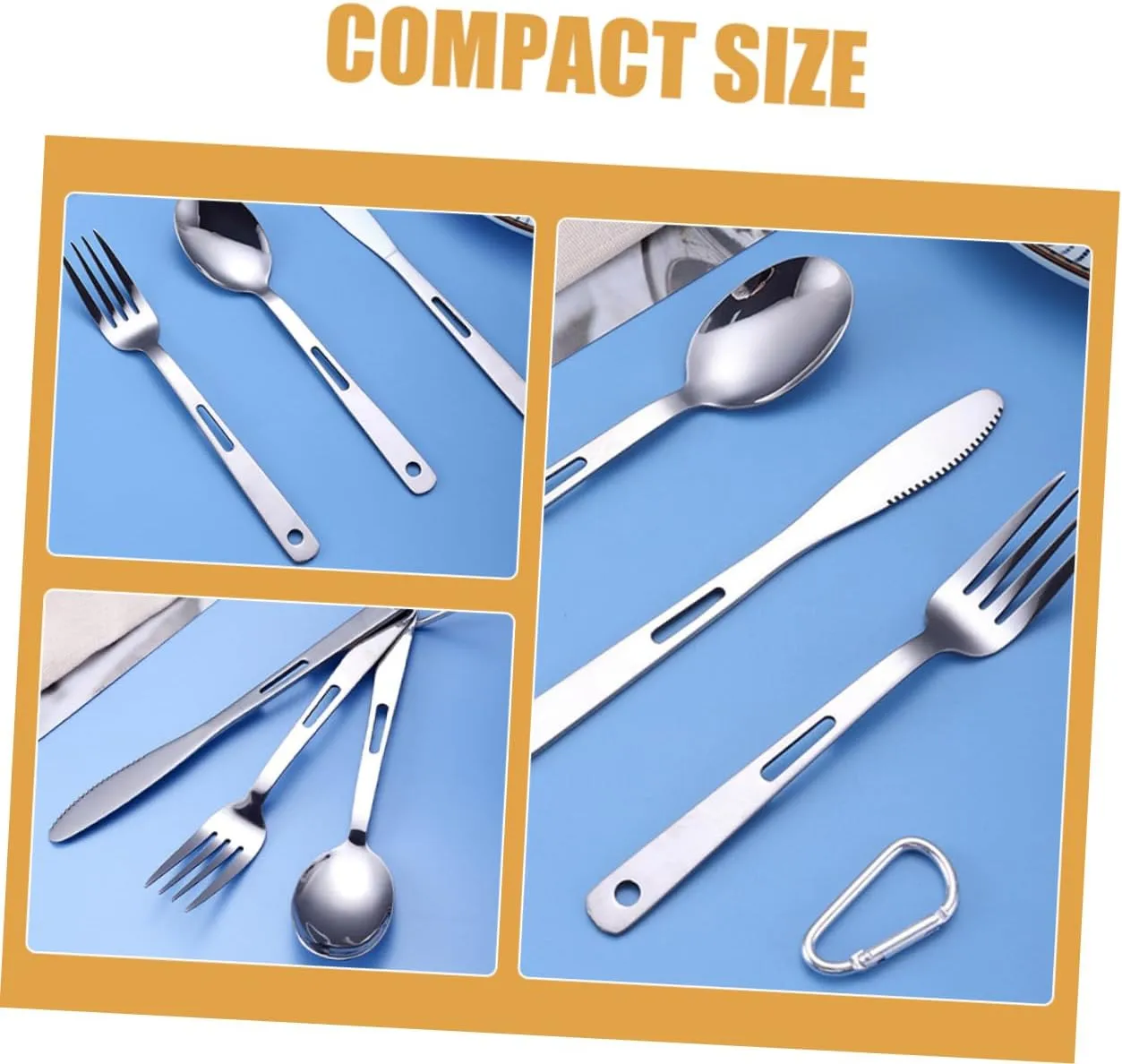 HANABASS Camping Kitchen Tableware 5pcs Picnic Cutlery Set Stainless Steel Travel Cutlery Easy to Carry