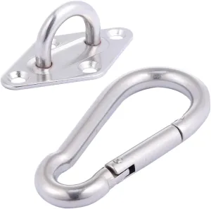 Hanging Hook Set Swing Carabiner Clip for Hammock Heavy Duty Metal Swing Hook Holder Spring Snap Rope Connector