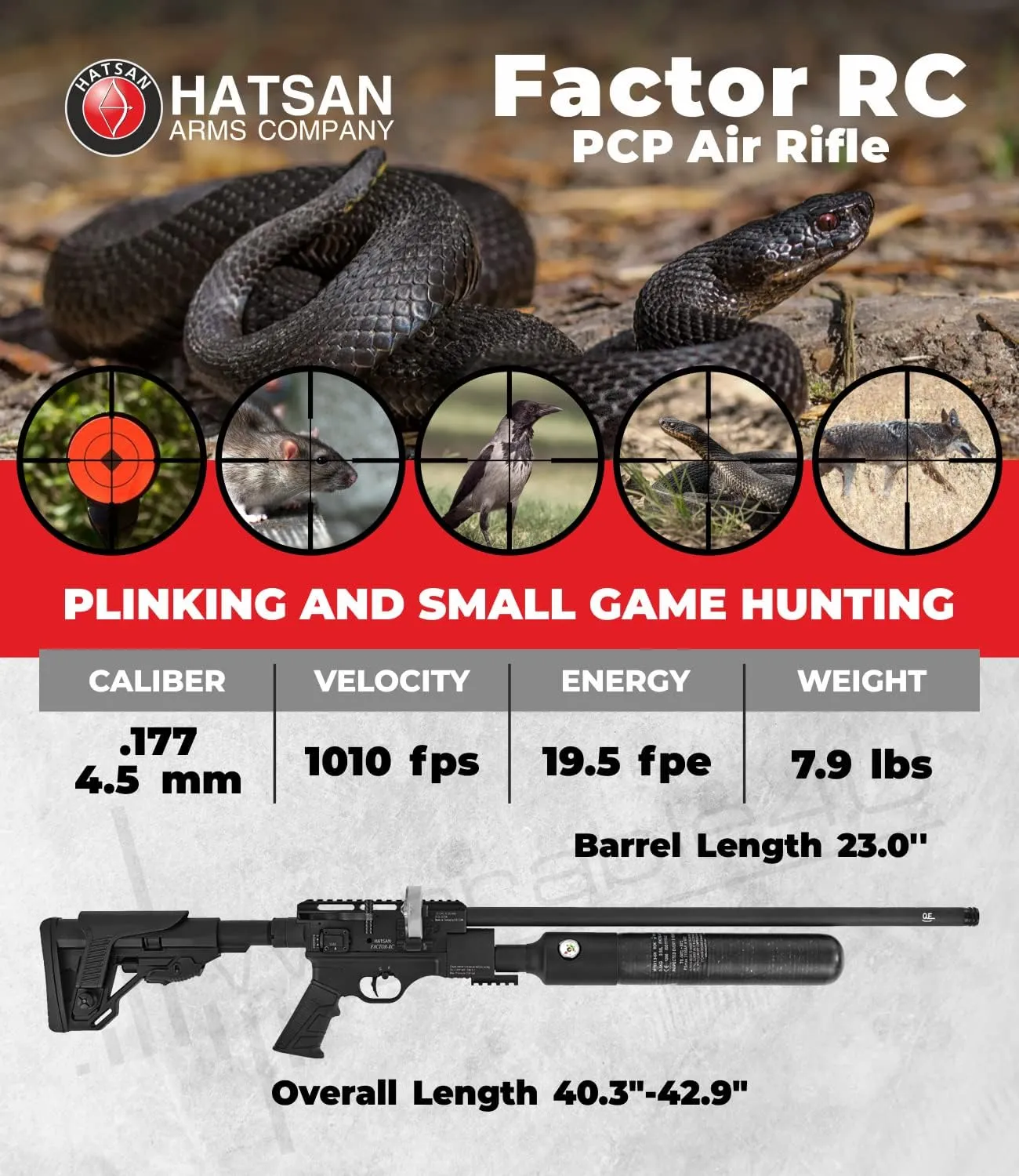 Hatsan Factor PCP Side Lever Action Air Rifle with Included Wearable4U Bundle