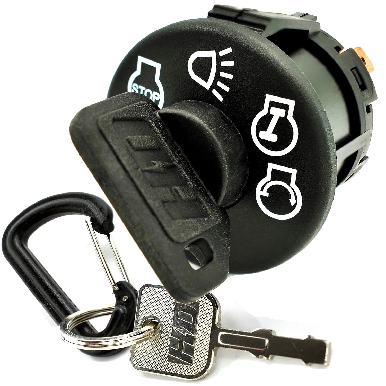 HD Switch Dixon Ignition Switch Key Switch Zeeter 30 36 42 ZTR 3014 3303 3304 3363 3530 3536 4423 4515 4516 4518 8025 8026 Black Bear Grizzly Kodiak 4 Positions w/Headlight Control - 7 Terminal 2 Keys