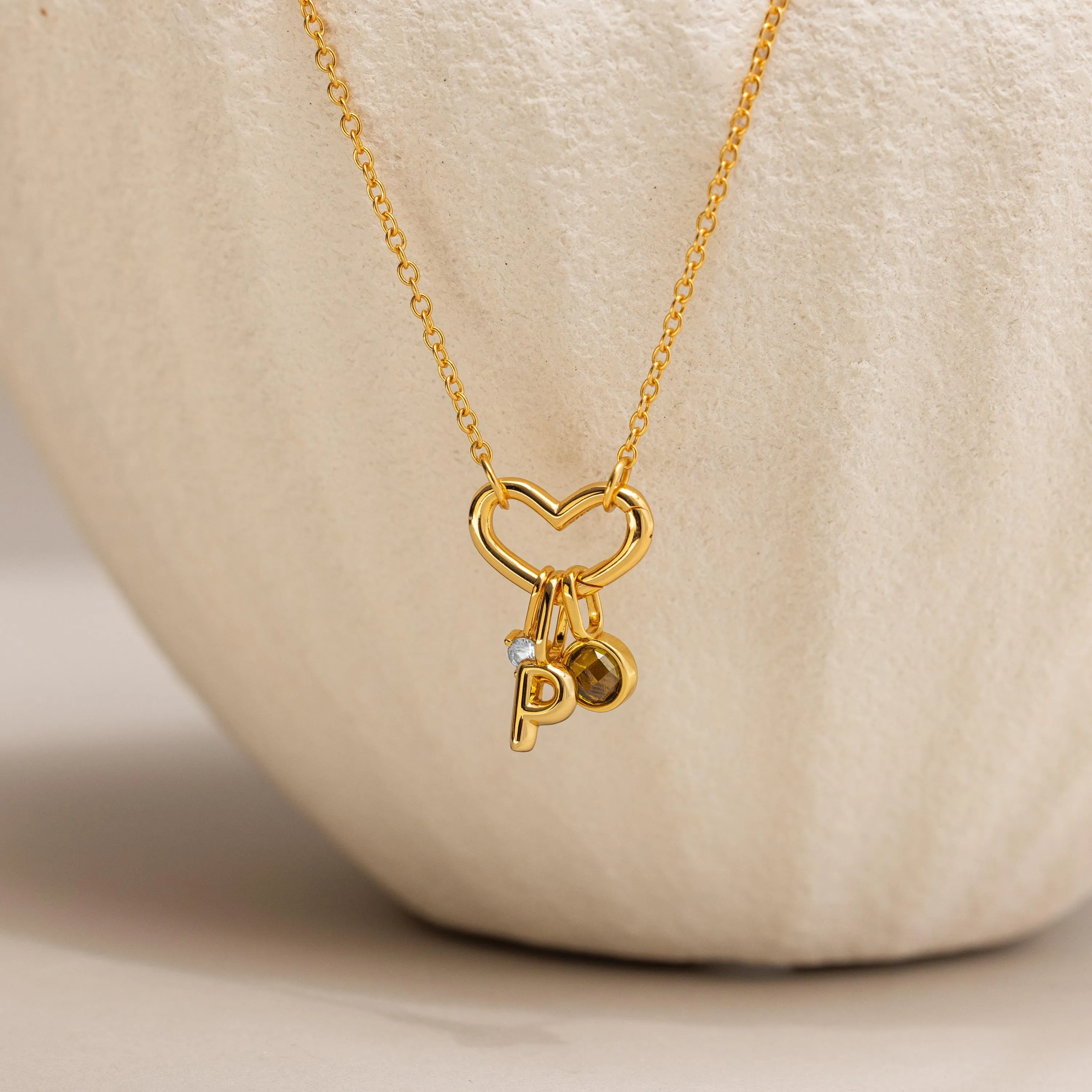 Heart Carabiner Set in 18K Gold