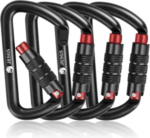 Heavy Duty Locking Carabiner Clip 12KN Auto Locking Carabiner 7075 Aluminum Material, Lightweight and Strong, Easy to Carry, Suitable for Hiking, Hammock, Suspension, Gym, Keychain, Dog Leash.
